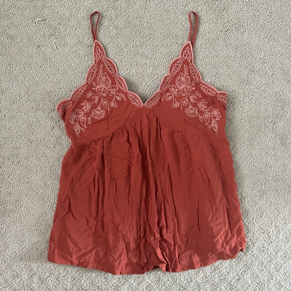 Medium Embroidered Love on a Hanger Tank Top